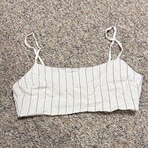 ASOS Cream and Black Striped Crop Top